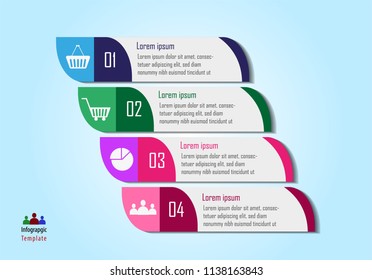 Modern vector illustration of geometric info graphic elements. Editable info graphics. Blue background.