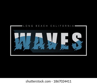Modern vector illustration of graphic letters, waves model. suitable for the design of t-shirts, clothes, hoodies and other clothing