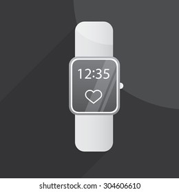 Modern vector illustration of grey smart watch