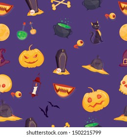 Modern vector illustration of Halloween vector pattern 