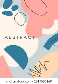 Modern vector illustration with hand drawn organic shapes and textures in pastel colors.Trendy contemporary design perfect for prints,flyers,banners,invitations,branding design,covers and more.