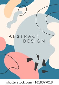 Modern vector illustration with hand drawn organic shapes and textures in pastel colors.Trendy contemporary design perfect for prints,flyers,banners,invitations,branding design,covers and more.