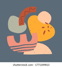 Modern vector illustration with hand drawn organic shapes,textures and graphic elements.Trendy contemporary design perfect for prints,social media,banners,invitations,branding design,covers