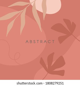 Modern vector illustration with hand drawn organic shapes and flowers. Trendy creative background for social media posts and stories, banners, invitations, branding design, covers