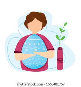 Modern vector illustration of  holding the Easter eggs. Happy Easter holidays. Teamwork concept for postcard, website
