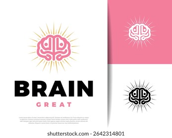 Modern vector illustration of a human brain symbol, representing mind, learning, intelligence, memory, and mental activity. Ideal for education, science, health, and technology designs.