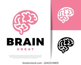 Modern vector illustration of a human brain symbol, representing mind, learning, intelligence, memory, and mental activity. Ideal for education, science, health, and technology designs.