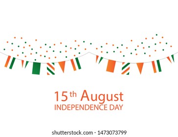 Modern vector illustration of Indian Independence Day concept background. Design for 15th August. Background for postcard, banner, web site.