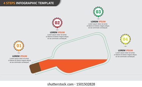 modern vector illustration Infographic design template with bottle vector and 4 options or steps. Can be used for process, presentations, layout, banner,info graph, promotion