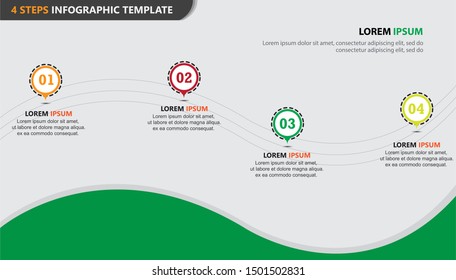 modern vector illustration Infographic design template with flow and 4 options or steps. Can be used for process, presentations, layout, banner,info graph, promotion