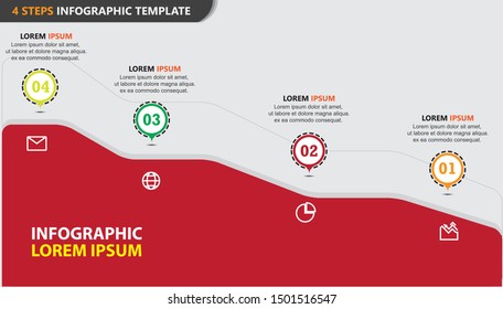 Modern vector illustration Infographic design template with fresh icon and 4 options or steps. Can be used for process, presentations, layout, banner,info graph, promotion
