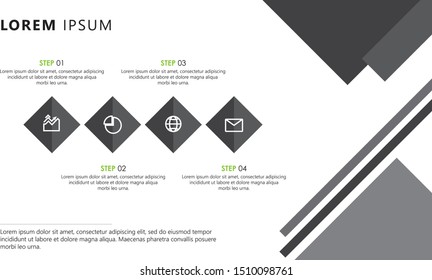 Modern vector illustration Infographic design template with icon and 4 options or steps. Can be used for process, presentations, layout, banner,info graph