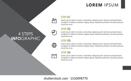 Modern vector illustration Infographic design template with icon and 4 options or steps. Can be used for process, presentations, layout, banner,info graph