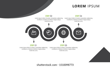 Modern vector illustration Infographic design template with icon and 4 options or steps. Can be used for process, presentations, layout, banner,info graph