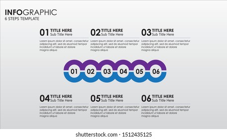 Modern vector illustration Infographic design template with 6 options or steps. Can be used for process, presentations, layout, banner,info graph