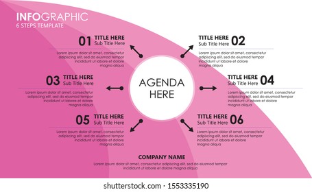 Modern vector illustration Infographic design template with 6 options or steps. Can be used for process, presentations, layout, banner,info graph