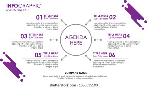 Modern vector illustration Infographic design template with 6 options or steps. Can be used for process, presentations, layout, banner,info graph