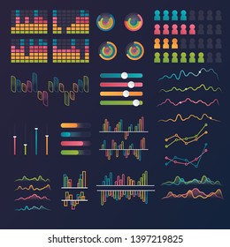 Modern vector illustration Infographic elements - bar and line charts with charts and diagram - Vector