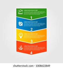 Modern vector illustration. Infographic template with four elements, arrows of the rectangle and percentages. Step by step. Designed for business, presentations, web design, diagrams with 4 steps.