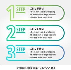 Modern vector illustration. Infographic template with three elements, circles and text. Step by step. Designed for business, presentations, web design, diagrams with 3 steps