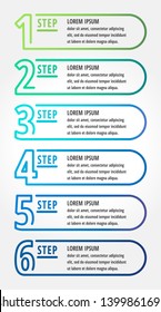 Modern vector illustration. Infographic template with sixelements, circles and text. Step by step. Designed for business, presentations, web design, diagrams with 6 steps.