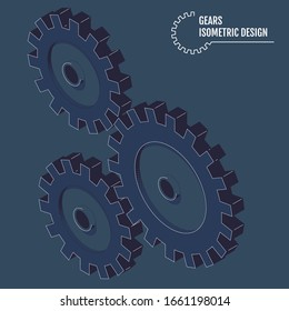Modern vector illustration of isometric gears.