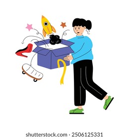 Modern vector illustration of launch product