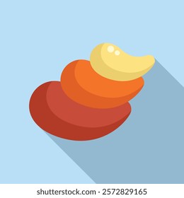 Modern vector illustration of layered abstract shapes with a 3d effect on a blue background