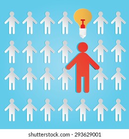modern vector illustration of leader idea generator