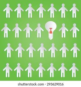 modern vector illustration of leader idea generator