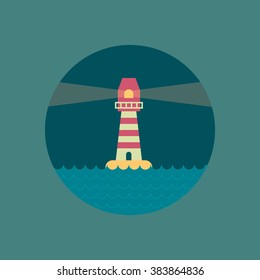 Modern vector illustration of light house 