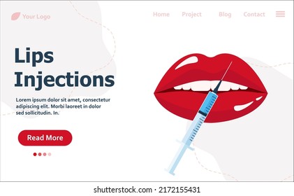 Modern vector illustration of lips injections. Lip augmentation. Hyaluronic Acid injections eps 10