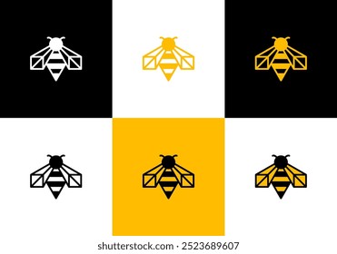 modern vector illustration logo bee icon set