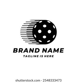Modern Vector Illustration of logo with fast moving pickleball icon