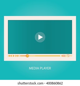 Modern vector illustration of media player interface, video player for web