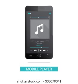 modern vector illustration of mobile phone and media player