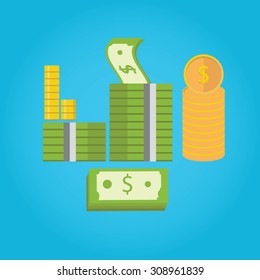Modern vector illustration of money