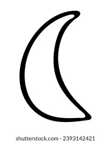Modern vector illustration of moon, crescent. Decorative element. EPS10