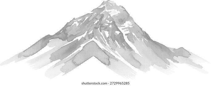Una Ilustración vectorial moderna del Monte Everest, que significa logros y la búsqueda de la excelencia.