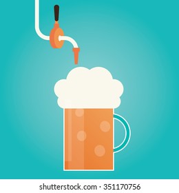 Modern vector illustration of mug of beer