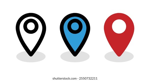 Modern vector illustration of a navigation point, destination symbol, and location marker design. Clean and minimalist location icon on a white background, perfect for various applications.
