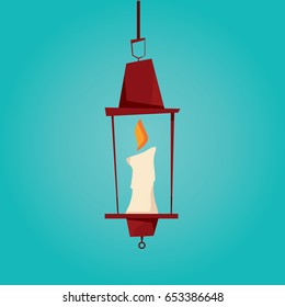 Modern vector illustration of oil lantern