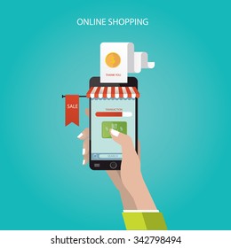 modern vector illustration of online store, online shopping