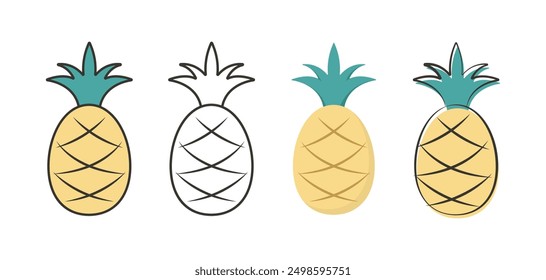 Modern vector illustration of pineapple tropical fruit