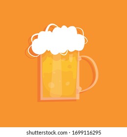 Modern vector illustration of pint of beer. Symbol of Octoberfest