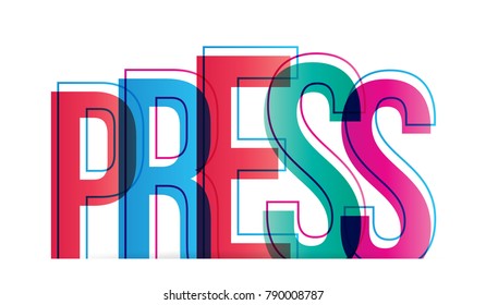Modern vector illustration of press word