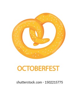 Modern vector illustration of pretzel, Symbol of octoberfest