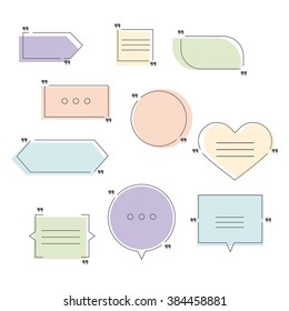 Modern vector illustration of quote blank template, quote bubble, empty template