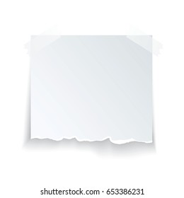 Modern vector illustration of ragged realistic stick and paper isolated on white background. Type of torn paper