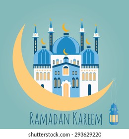 modern vector illustration of ramadan kareem mosque